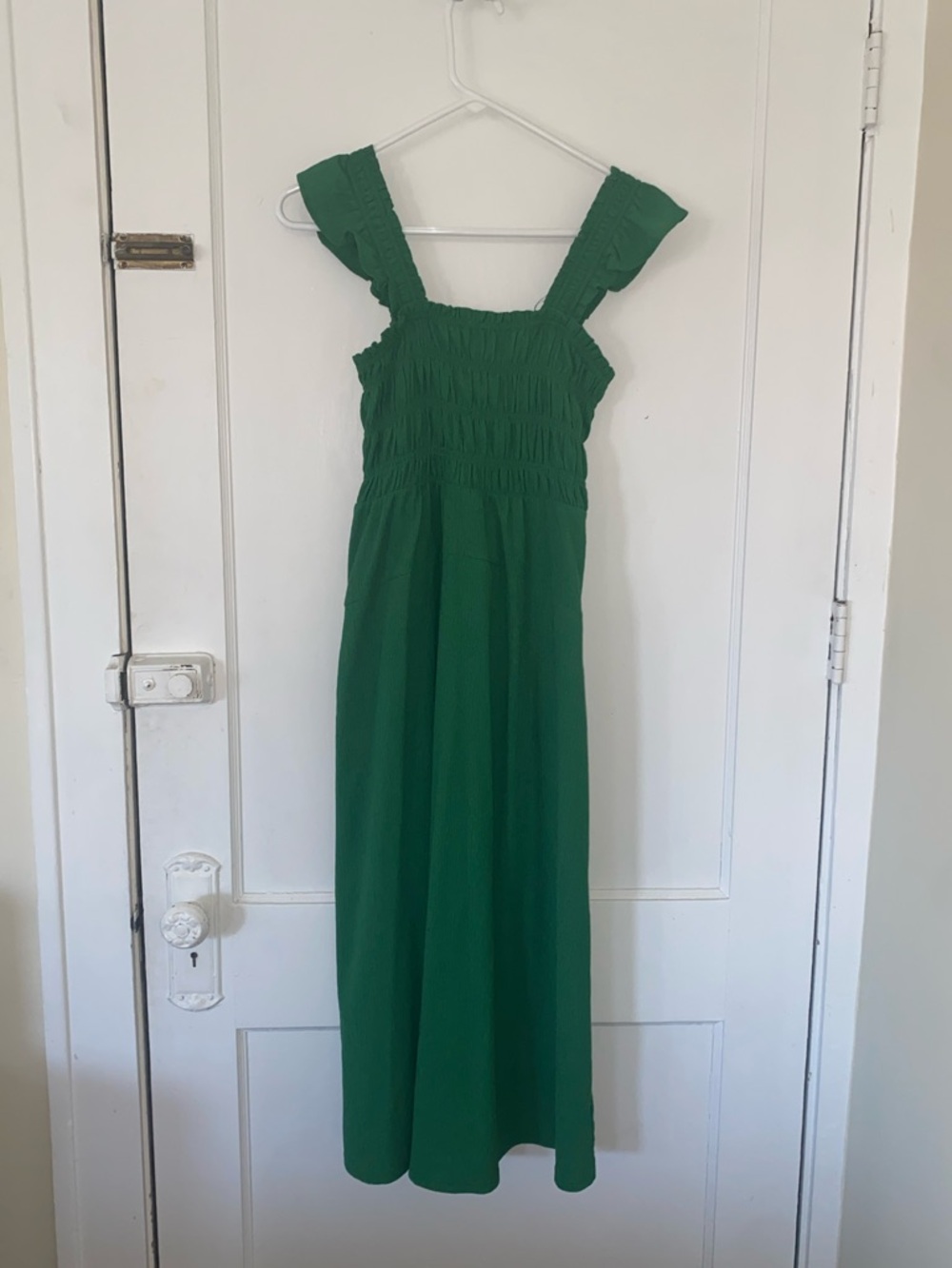Old Navy Green Smocked Midi Dress